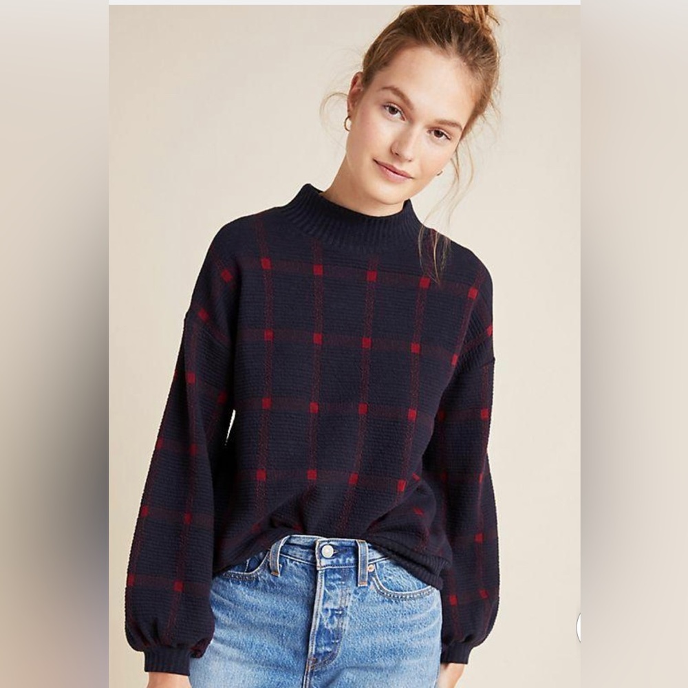 Anthropologie Porridge Plaid Sweatshirt
